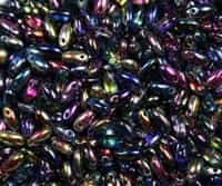 Magic Blue Czech Rizo Seed  Beads - 8 Grams