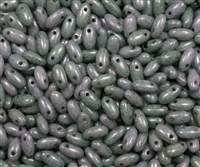 Green Luster Czech Rizo Seed  Beads - 8 Grams