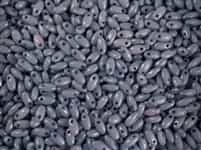 Antique Blue Luster Czech Rizo Seed  Beads - 8 Grams