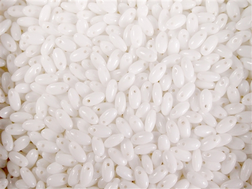 Chalk White Czech Rizo Seed  Beads - 8 Grams