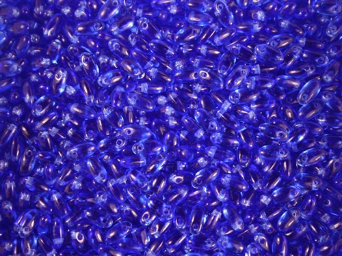 Sapphire Czech Rizo Seed  Beads - 8 Grams