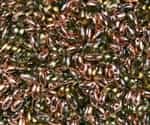 Peridot Capri Gold Czech Rizo Seed Beads - 8 Grams
