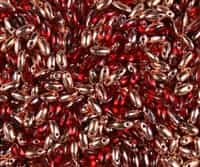 Red Capri Gold Czech Rizo Seed  Beads - 8 Grams