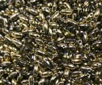 Black Diamond Amber Czech Rizo Seed  Beads - 8 Grams