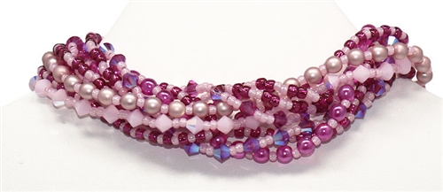 Red Panda Beads Original Crystal Pearl Twist Fuchsia Bracelet Kit