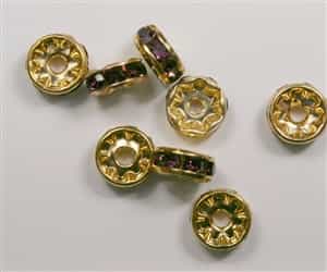 Czech Rhinestone Rhondell - 8mm Gold/Amethyst