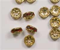 Czech Rhinestone Rhondell - 8mm Gold/Siam