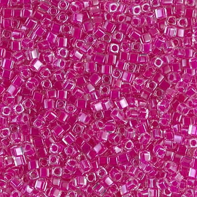 Miyuki Square 1.8MM Beads SBS0209 ICL Clear/Fuchsia