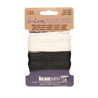 S-Lon Bead Cord Mix - Black & White Mix