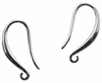 SPB18MMFOL - Silver Plated Brass 18mm Fishhook Earwires with Open Loop - 1 Pair