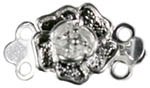 Silver Plated Brass Rose 2 Strand Rose Clasp 9MM