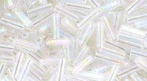 Toho Bugle Beads #2 6mm : TB02-161 - Trans-Rainbow Crystal - 10 Grams
