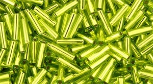 Toho Bugle Beads #2 6mm : TB02-24 - Lime Green - 10 Grams