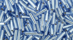 Toho Bugle Beads #2 6mm : TB02-33 - Silver-Lined Light Sapphire - 10 Grams