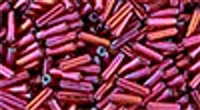 Toho Bugle Beads #2 6mm : TB02-332 - Gold-Lustered Raspberry - 10 Grams