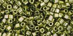 TC01-457 - Toho 1.5mm Cube - Gold-Lustered Green Tea - 5 Grams