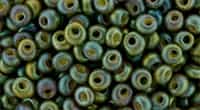 Toho 3mm Magatama Beads - TM3-1627 - Opaque Rainbow Khaki - 5 Grams