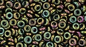 TN08-508 - 8/0 Toho Demi Round 3mm : Higher-Metallic Iris Olivine - Approx 7.4 Grams