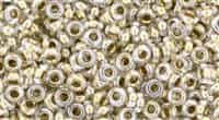 TN08-989 - 8/0 Toho Demi Round 3mm : Gold-Lined Crystal - Approx 7.4 Grams