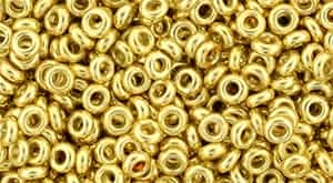 TN08-PF557 - TOHO - Demi Round 8/0 3mm Tube 2.5" : PermaFinish - Galvanized Gold - Approx 7.4 Grams