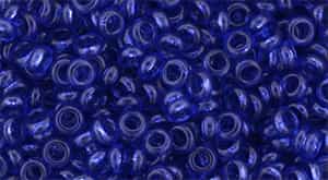TN08-YPS0054 - 8/0 Toho Demi Round 3mm Tube 2.5" : HYBRID ColorTrends: Transparent - Lapis Blue - Approx 7.4 Grams