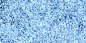 TN11-1079 - TOHO - Demi Round 11/0 2.2mm Tube 2.5" : Inside-Color Crystal/Baby Blue Lined - Approx 7.8 Grams