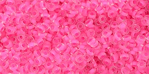 TN11-971 - TOHO - Demi Round 11/0 2.2mm Tube 2.5" : Inside-Color Crystal/Neon Pink Lined - Approx 7.8 Grams