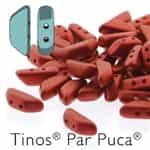Tinos par Puca : TNS410-03000-01890 - Red Metallic Matte - 25 Beads