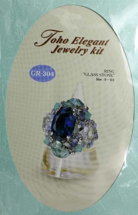 TO-GR-304 - Toho Elegant Jewelry Kit: Glass Cubic Ring - Sapphire