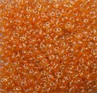 Twin Bead 2.5X5mm Crystal YLW Orange Pearl - Approx 23 gram tube