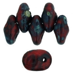 UN0593200-43400 - SuperUuo 2.5X5mm Opaque Coral Picasso - 25 Beads