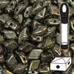 VDD-18549 - DiamonDuoâ„¢ 2-Hole Beads - 5x8mm - Antique Chrome - 12 Gram Vial (approx 80 pcs)