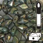 VDD-631215615 - DiamonDuoâ„¢ 2-Hole Beads - 5x8mm - Turquoise Bronze - 12 Gram Vial (approx 80 pcs)