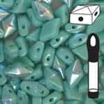 VDD-6312AB - DiamonDuo 2-Hole Beads - 5x8mm - Turquoise AB - 12 Gram Vial (approx 80 pcs)