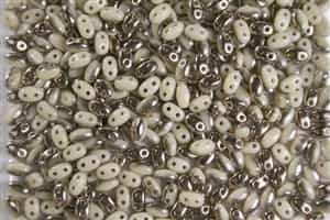 SUPERDUO BEADS 2.5x5mm 8 Grams  IVORY CAPRI BEAD