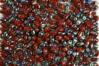 SUPERDUO BEADS 2.5x5mm 8 Grams  CORNELIAN VITRAIL BEAD