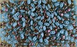 SUPERDUO BEADS 2.5x5mm 8 Grams BLUE TURQUOISE SLIPERIT