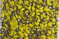 SUPERDUO BEADS 2.5x5mm 8 Grams  YELLOW OPAQUE CAPRI BEAD