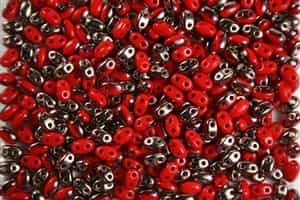 SUPERDUO BEADS 2.5x5mm 8 Grams  CORAL CAPRI BEAD