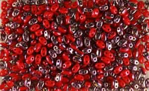 SUPERDUO BEADS 2.5x5mm 8 Grams CORAL SLIPERIT