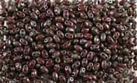 SUPERDUO BEADS 2.5x5mm 8 Grams OPAQUE BLOOD RED PICASSO