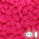 SUPERDUO BEADS - SMOOTH OUTLINE - 2.5mmx5mm - 8 Grams - VSD-BNPK -100 - Bright Neon Pink