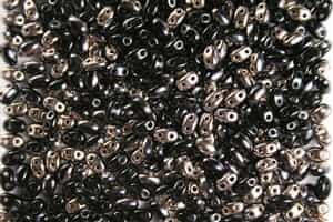 SUPERDUO BEADS 2.5x5mm 8 Grams  JET CAPRI BEAD