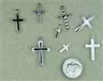 White Nickel Cross Charm Sampler Set