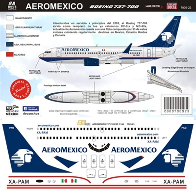 1:144 AeroMexico Boeing 737-700