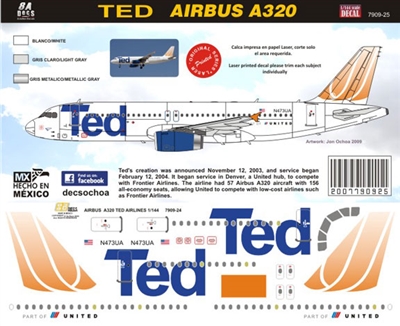 1:144 TED (by United) Airbus A.320