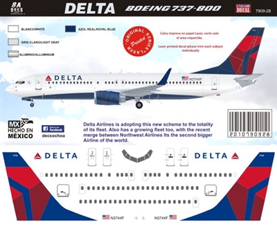 1:144 Delta Airlines (2007 cs) Boeing 737-800