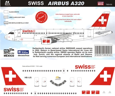 1:144 Swiss Airlines Airbus A.319