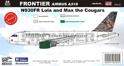 1:144 Frontier Airlines Airbus A.319 "Lola and Max the Cougars"