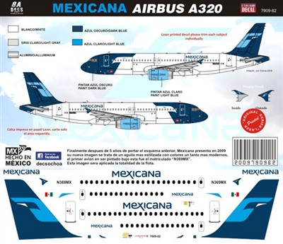 1:144 Mexicana (2009 cs) Airbus A.320